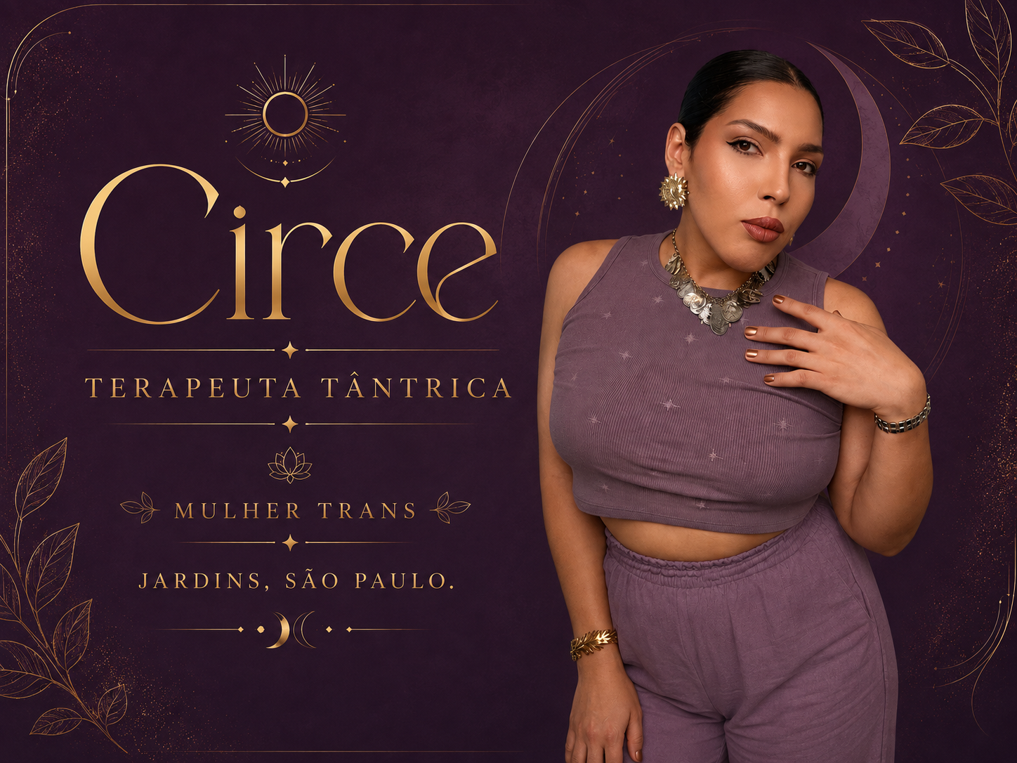 Apresentação de Circe, terapeuta tântrica no Jardins, em São Paulo