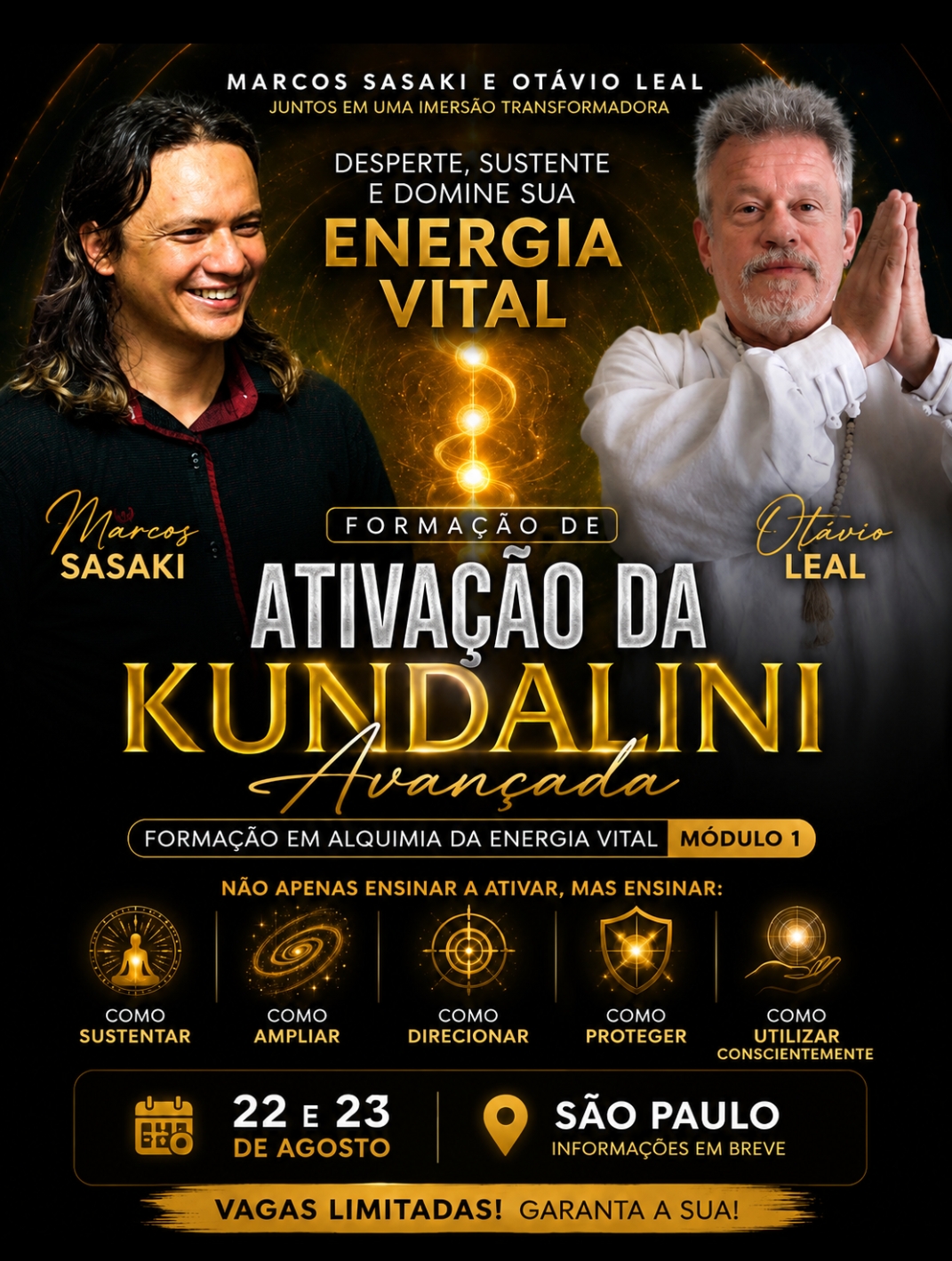 Arte da Formação de Ativação da Kundalini Avançada com Marcos Sasaki e Otávio Leal
