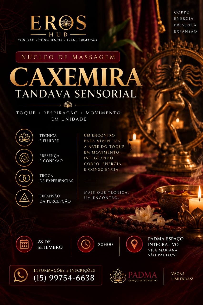 Núcleo de Massagem Caxemira — Tandava Sensorial, 28 de setembro às 20h, no Padma Espaço Integrativo